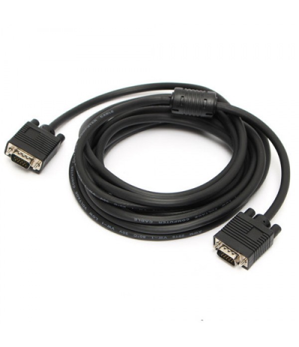 16.4FT/5M 15Pin VHD VGA SVGA Male to Male Cable Bl...