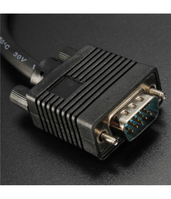 16.4FT/5M 15Pin VHD VGA SVGA Male to Male Cable Black Cord For PC TV Monitor