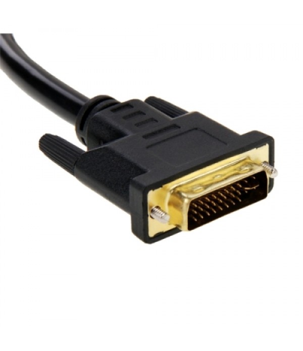 DVI 24+5 Pin Male to 2 VGA Female Splitter Cable (Black)