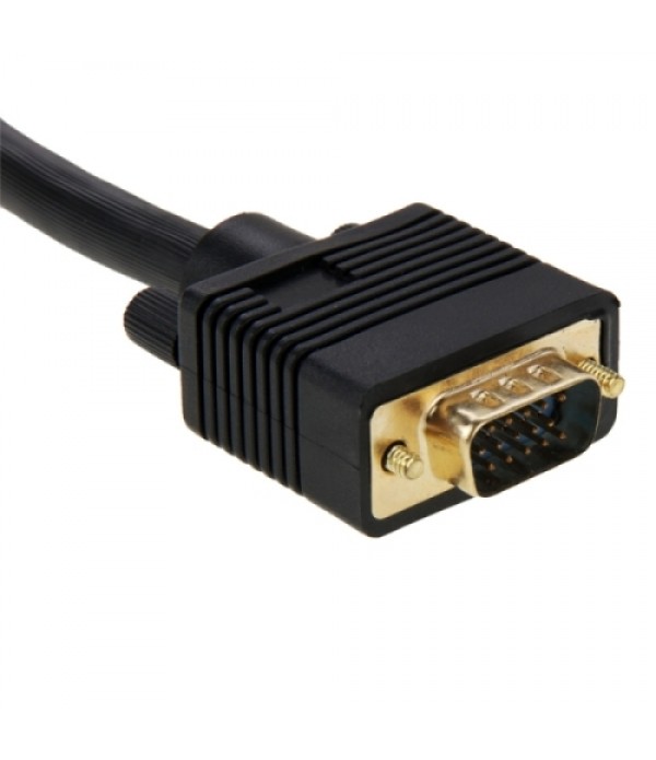 VGA Male to 2 VGA Female Splitter Cable (Black)