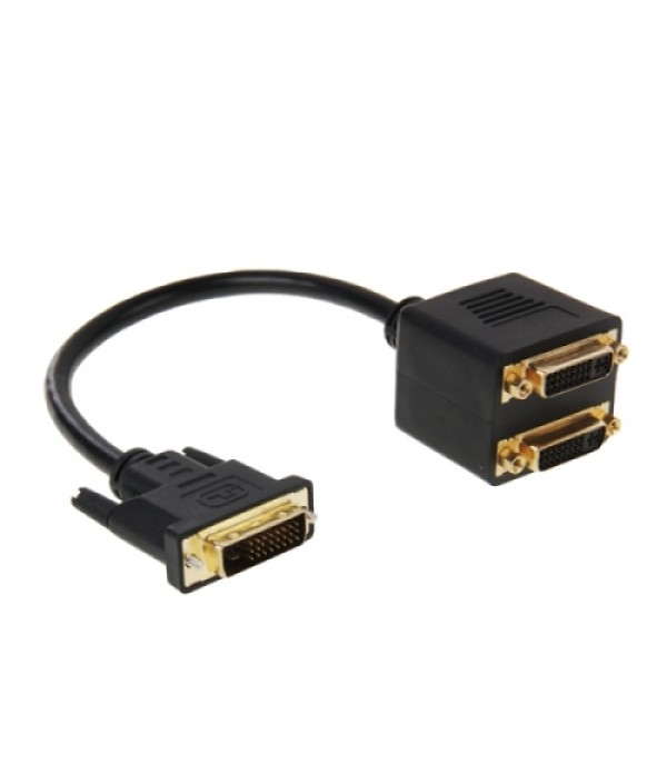 DVI 24+1 Pin Male to 2 x DVI 24+5 Pin Female Adapt...