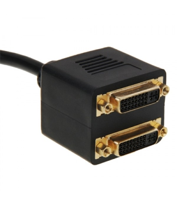 DVI 24+1 Pin Male to 2 x DVI 24+5 Pin Female Adapter Cable (Black)