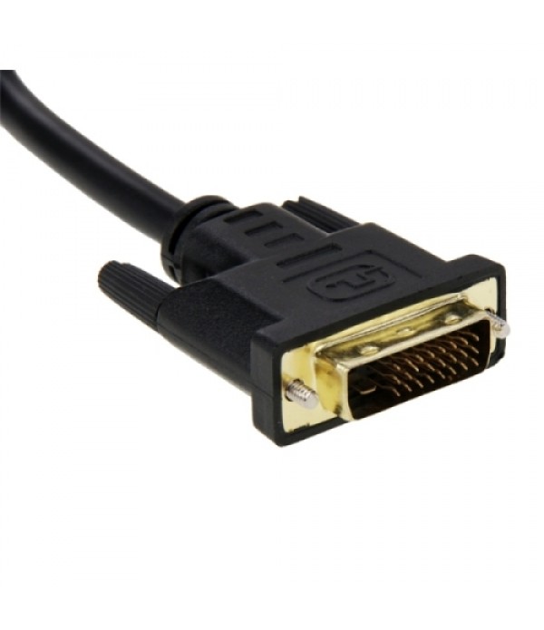 DVI 24+1 Pin Male to 2 x DVI 24+5 Pin Female Adapter Cable (Black)