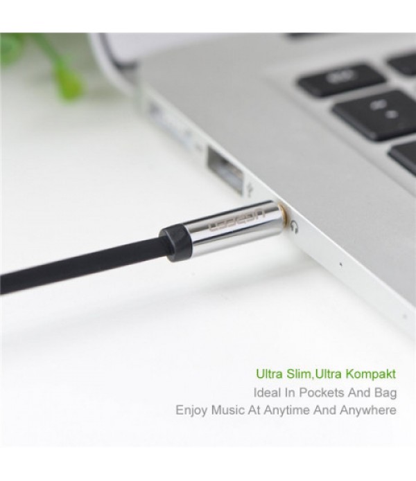 1m Ugreen 3.5mm Aux Audio Flat Cable 90 Degree Right Angle