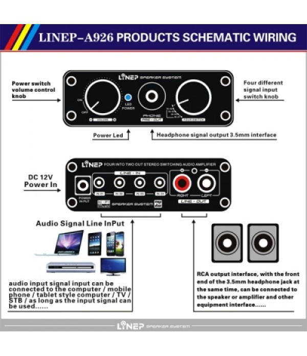 A926 Four-In Two-Out Signal Amplifying Switcher (Black)