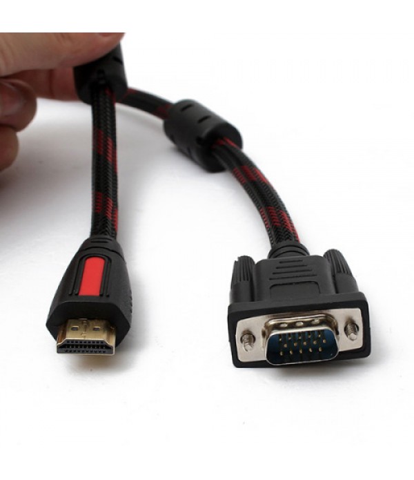 1.5m HDMI Male to VGA HD 15 Pin Gold Plated Conver...