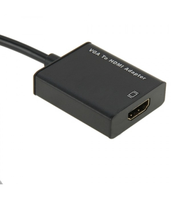 Full HD 1080P VGA Male to HDMI Female Converter Adapter Cable with Audio Cable