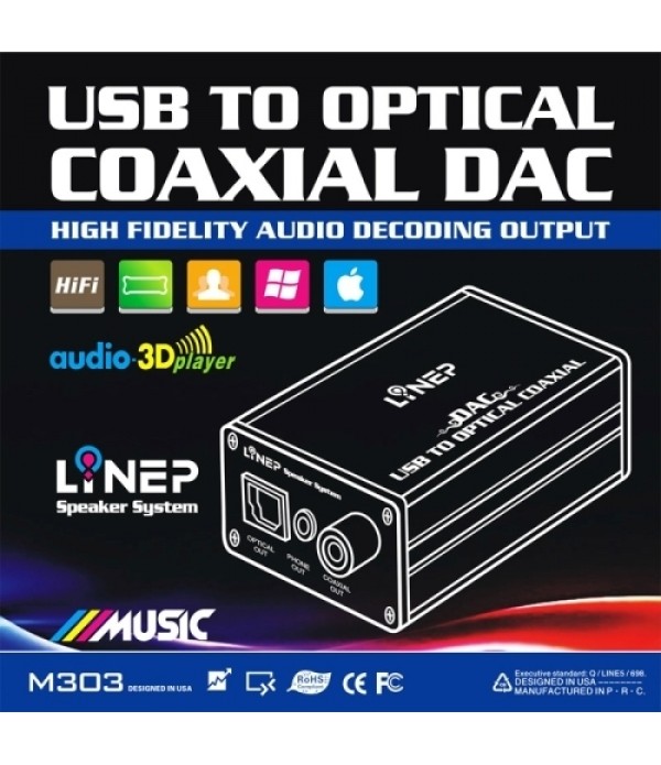 M303 Computer High Quality Digital Optical Fiber / Coaxial Decoding Output