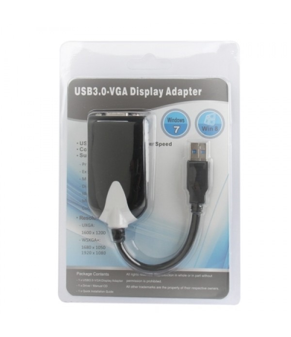 USB 3.0 to VGA Display Adapter, Resolution: 1920 x 1080