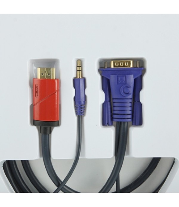 Full HD 1080P Conversion Cable HDMI to VGA and Audio Converter