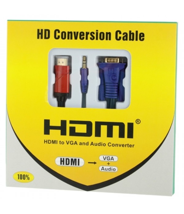 Full HD 1080P Conversion Cable HDMI to VGA and Audio Converter