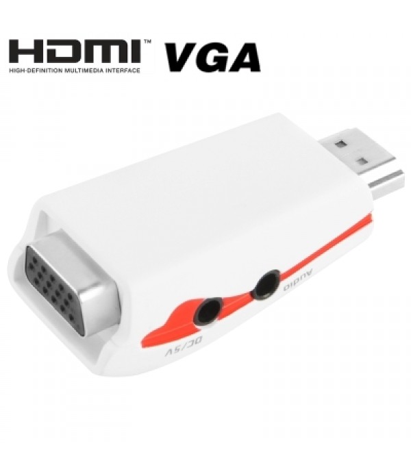 Full HD 1080P HDMI to VGA Adapter for Power and Audio