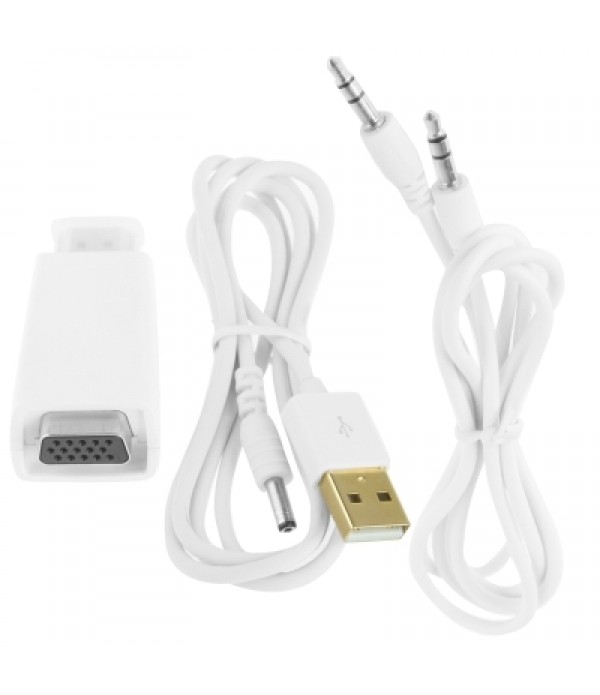 Full HD 1080P HDMI to VGA Adapter for Power and Audio