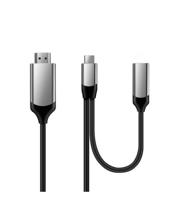 Zinc Alloy Type-C USB-C 3.1 Male to 4K@60Hz Video Display USB-C Female 20V5A PD Charge Cable