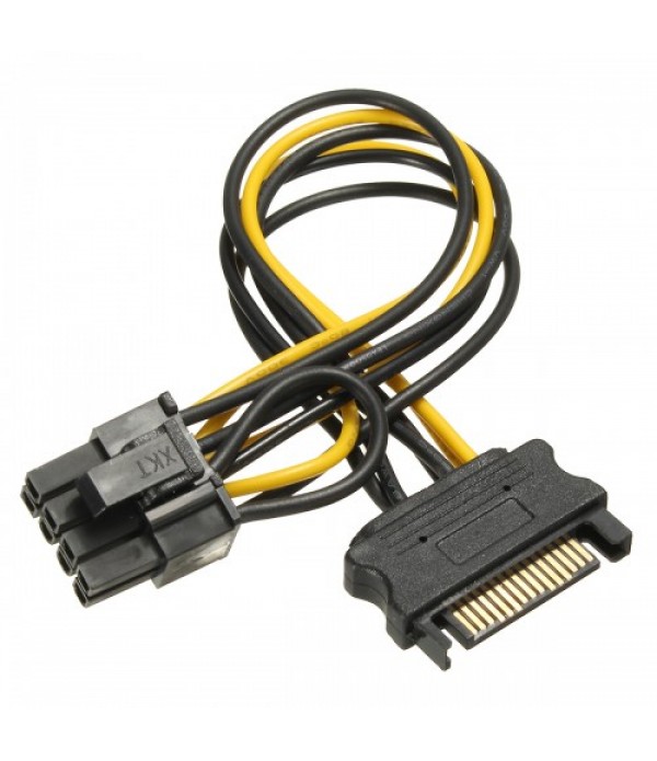 SATA 15 Pins to 8-pin PCI-E Socket Power Adapter C...