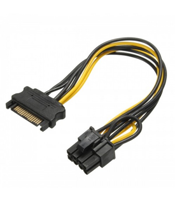 SATA 15 Pins to 8-pin PCI-E Socket Power Adapter Cable Lead