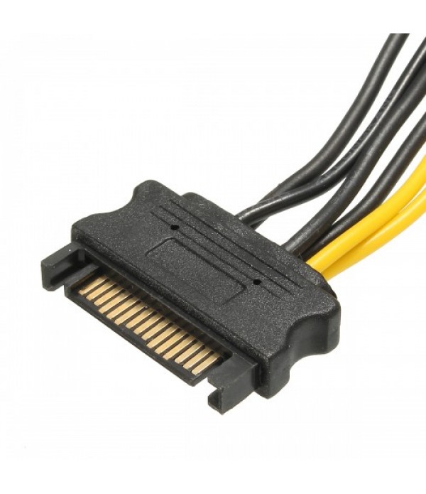 SATA 15 Pins to 8-pin PCI-E Socket Power Adapter Cable Lead