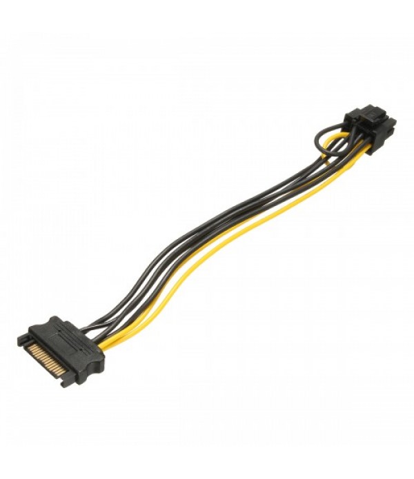 SATA 15 Pins to 8-pin PCI-E Socket Power Adapter Cable Lead