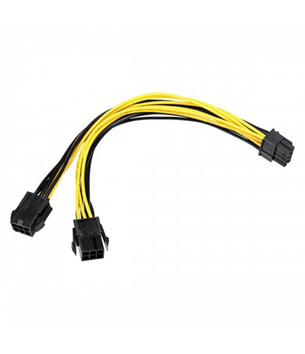 18 AWG Dual 6 Pin Female to 8 Pin Male Power Cable...