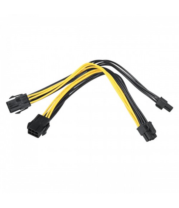 18 AWG Dual 6 Pin Female to 8 Pin Male Power Cable Wire For Graphics Cards