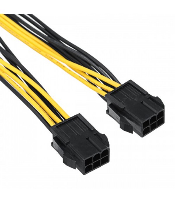 18 AWG Dual 6 Pin Female to 8 Pin Male Power Cable Wire For Graphics Cards