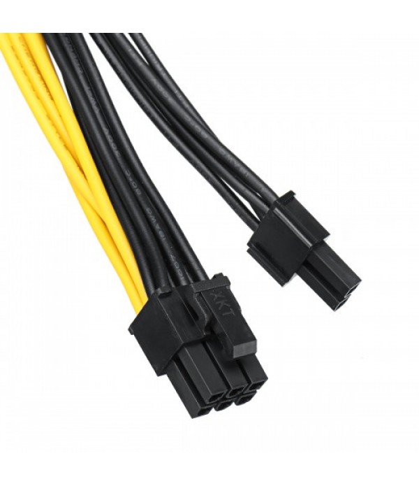 18 AWG Dual 6 Pin Female to 8 Pin Male Power Cable Wire For Graphics Cards