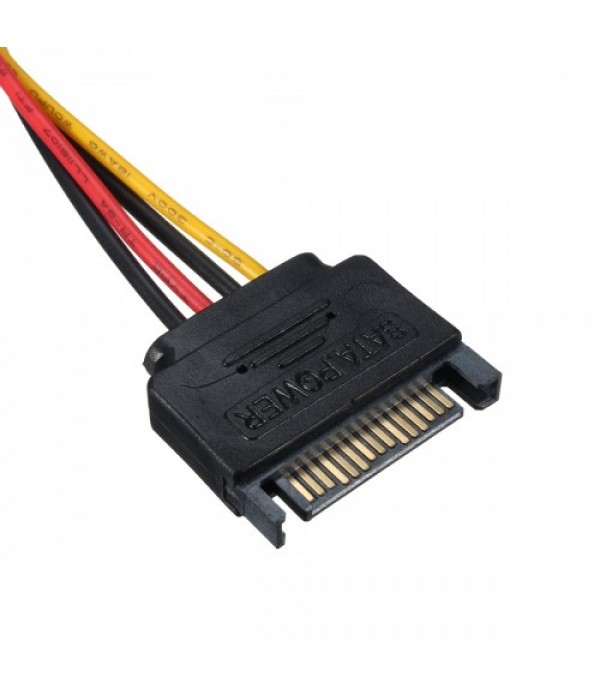 20cm Small 4Pin Female to 15Pin Male SATA Power Cable