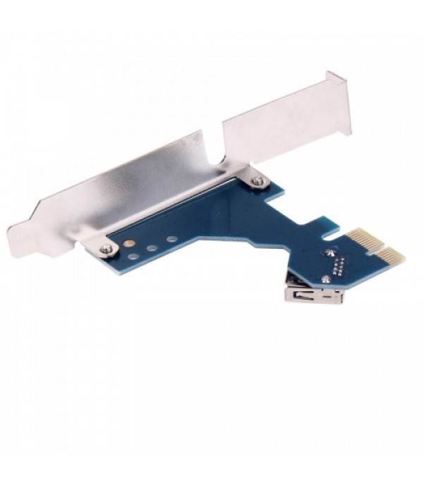 PCI-E 1 to 3 PCI Express 1 Slots Riser Card 3 PCI-E Slot Adapter PCI-E Port Multiplier Card with 60cm USB Cable (Blue)