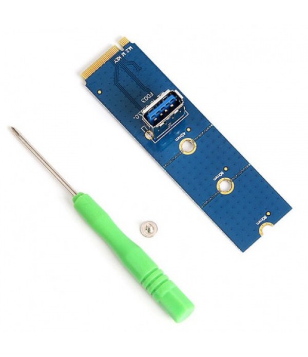 USB 3.0 NGFF M.2 to PCI-E X16 Slot Converter Card with Screwdriver (Blue)