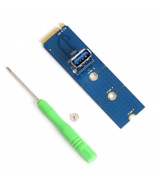 USB 3.0 NGFF M.2 to PCI-E X16 Slot Converter Card with Screwdriver (Blue)