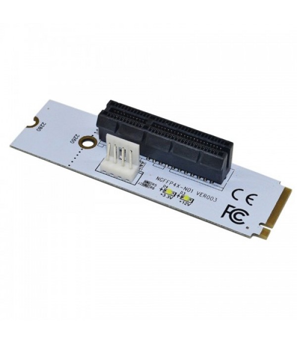 NGFF M.2 Key M to PCI-E 1X / 4X / 8X / 16X Graphics Card Mining Slot Adapter Riser Converter Card with LED