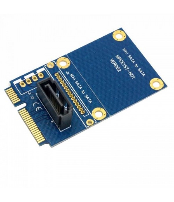 MINI SATA to 7 Pin SATA Mini PCI-E HDD Hard Disk Drive Expansion Adapter Card (Blue)