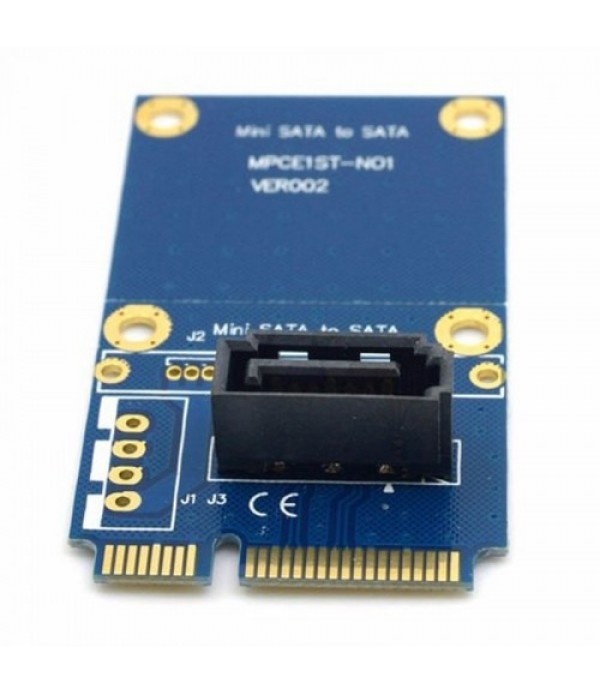 MINI SATA to 7 Pin SATA Mini PCI-E HDD Hard Disk Drive Expansion Adapter Card (Blue)