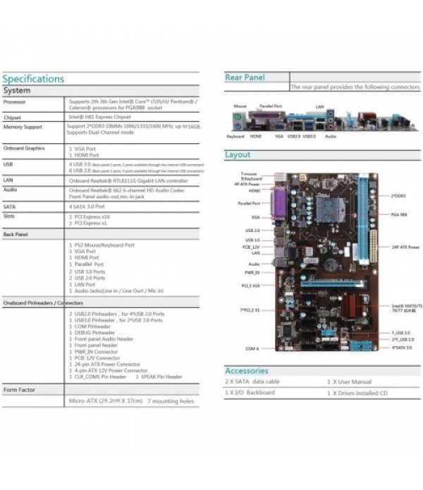 HM76BTC 8-PCIE 8 GPU LGA Mining Motherboard with i3 CPU Extender Riser Card