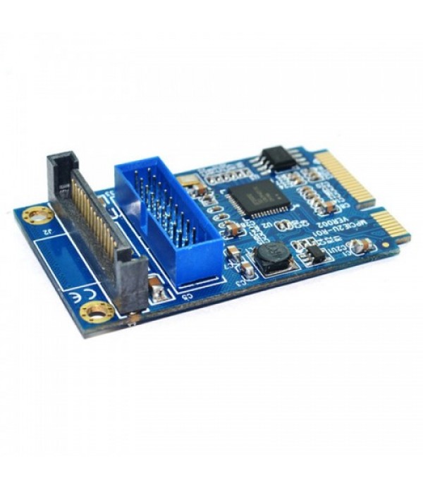 MINI PCI-E to USB 3.0 Front 19 Pin Desktop PC Expansion Card (Blue)