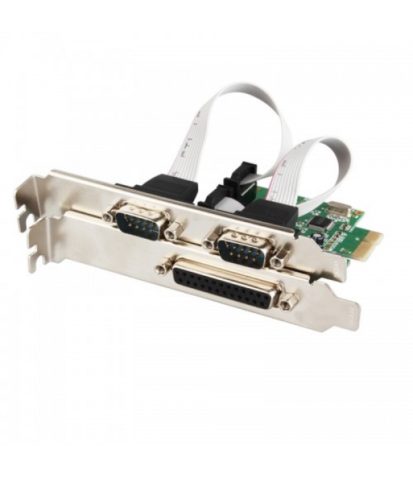 IOCREST IO-PCE382-2S1P PCI-E to 2 Serial Port+1 Pa...