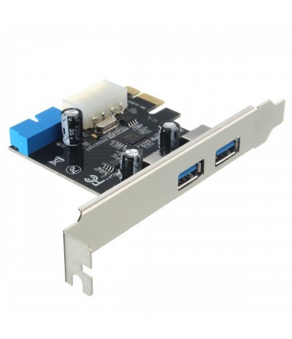 USB3.0 2-Port SATA 5Gbps 19-Pin Internal PCIe Express Controller Card With Bracket