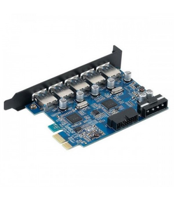 ORICO PVU3-5O2I USB 3.0 PCI Express Card 7 Ports 5Gbps USB Hub Controller Blue