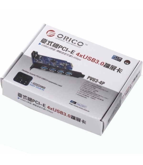 ORICO PVU3-4P 4 Ports USB3.0 PCI Express Card for Desktop (Black)