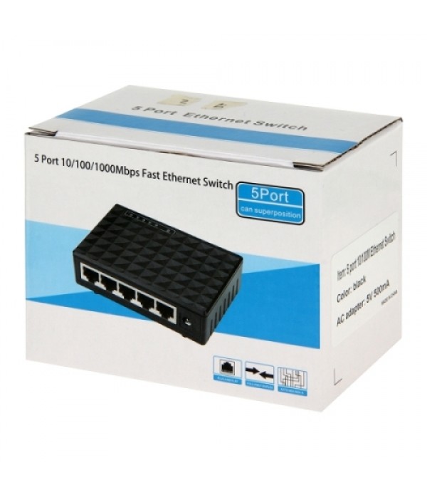 5-Port 10/100/1000 Mbps Gigabit Ethernet Desktop Switch