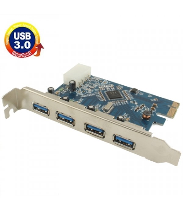 USB 3.0 4 ports PCI-E Express Controller Card 5Gbps