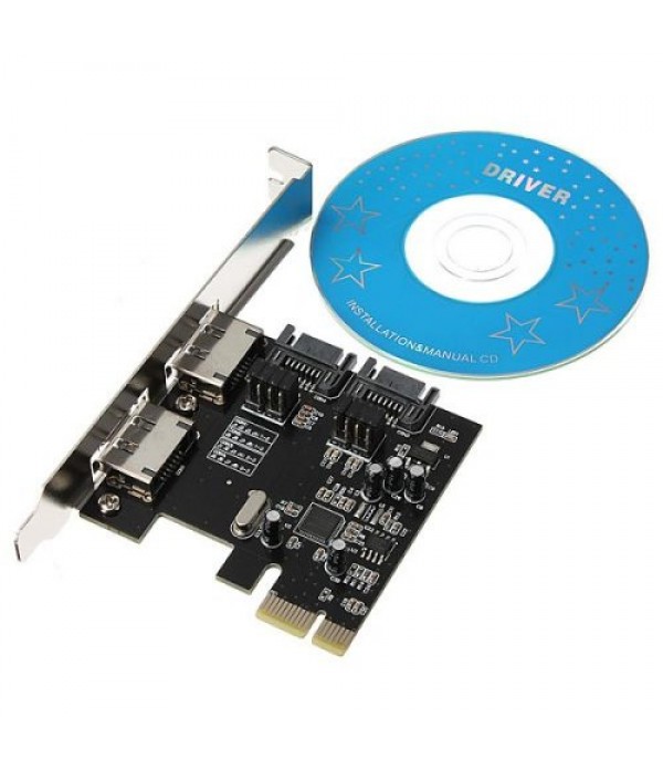 PCI-E PCI Express to 2 SATA 2 ESATA Adapter Card