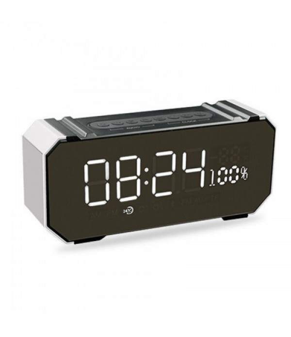 Wireless Bluetooth 4.2 Speaker Subwoofer Dual Clock Setting Support FM TF USB Handfree Call