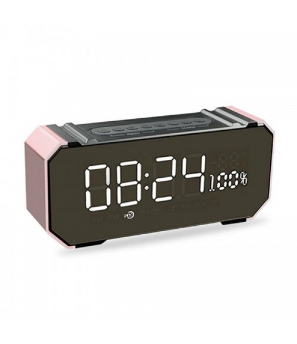 Wireless Bluetooth 4.2 Speaker Subwoofer Dual Clock Setting Support FM TF USB Handfree Call