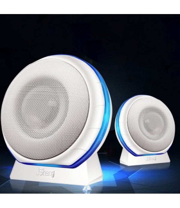 3.5mm+USB Dual HiFi Stereo Bass Desktop Speaker Mini Backlit Sound Box