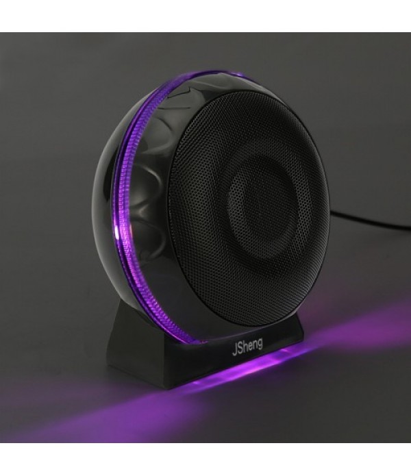 3.5mm+USB Dual HiFi Stereo Bass Desktop Speaker Mini Backlit Sound Box