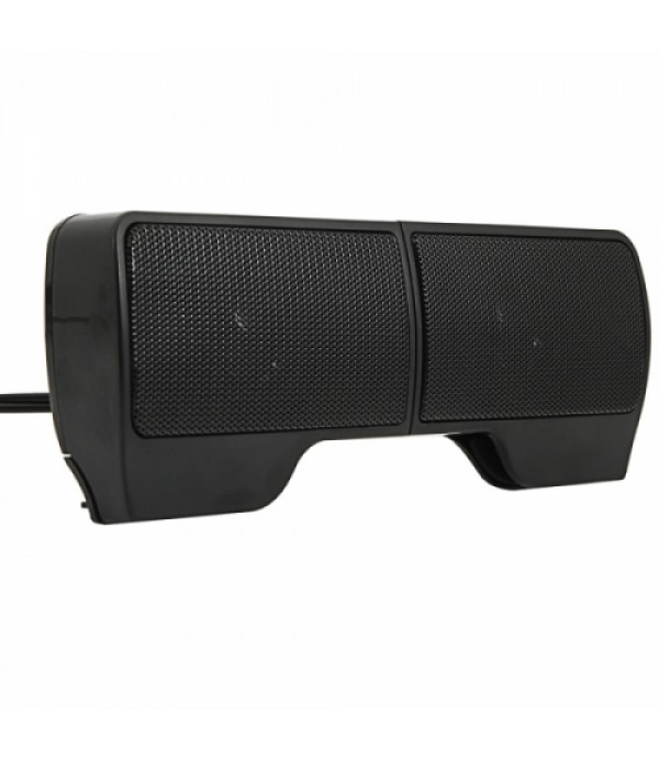 Mini Portable USB Wall-mounted External Speaker for Laptop PC Black