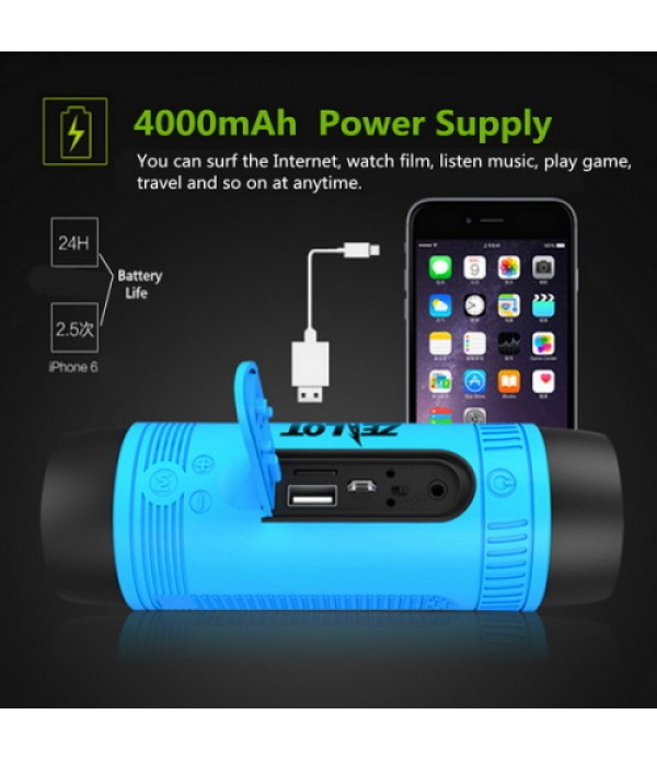 Zealot S1 Wireless Bluetooth Speaker Dustproof Waterproof Flashlight FM Power Bank Multi F