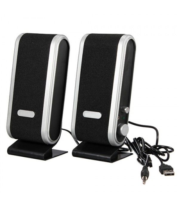 3.5mm USB Jack USB Audio Power PC Notebook Speaker